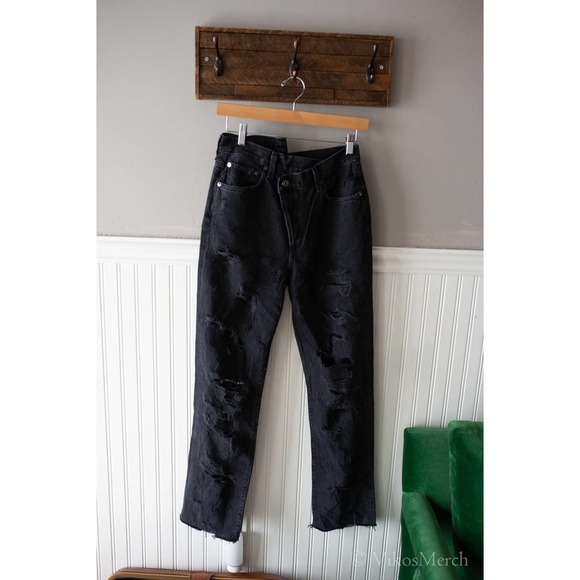 Agolde Criss Cross Straight Jeans Feverish Distressed 26 28 NEW - Picture 3 of 6